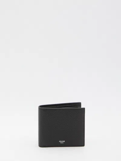 Celine Granata Calf Leather Bi-fold Wallet In Black