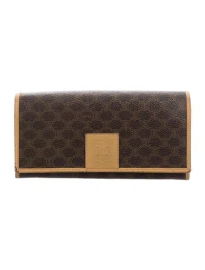 Pre-owned Celine Graphic Print Continental Wallet In Brown