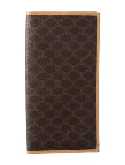 Pre-owned Celine Graphic Print Continental Wallet In Brown