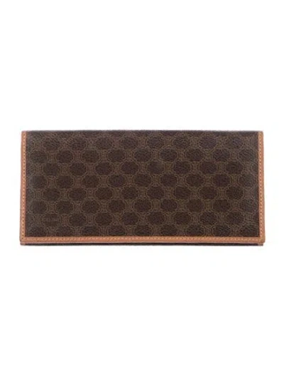 Pre-owned Celine Graphic Print Continental Wallet In Brown