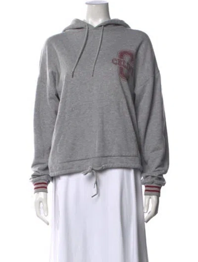 Pre-owned Celine Graphic Print Crew Neck Hoodie In Grey