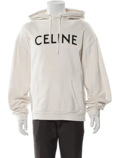 Pre-owned Celine Graphic Print Crew Neck Hoodie In Neutral