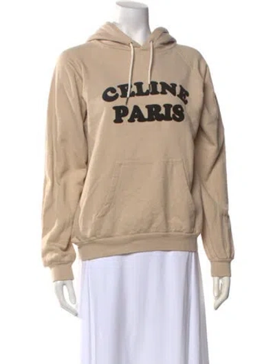 Pre-owned Celine Graphic Print Crew Neck Hoodie In Neutral