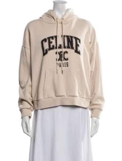 Pre-owned Celine Graphic Print Crew Neck Hoodie In Neutral