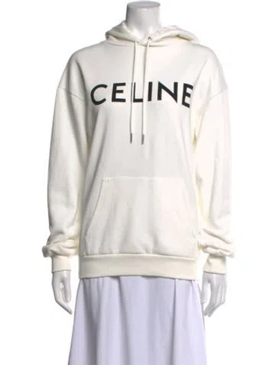 Pre-owned Celine Graphic Print Crew Neck Hoodie In Neutrals