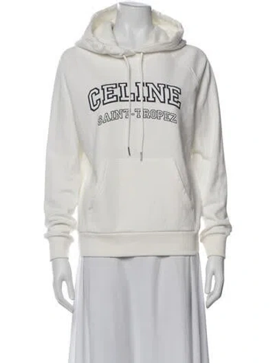 Pre-owned Celine Graphic Print Crew Neck Hoodie In Neutrals