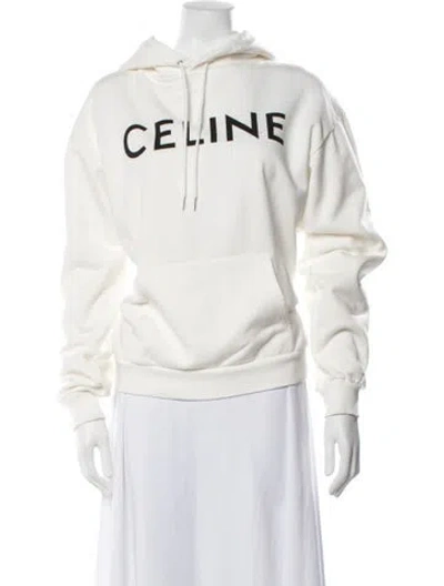 Pre-owned Celine Graphic Print Crew Neck Hoodie In Neutrals