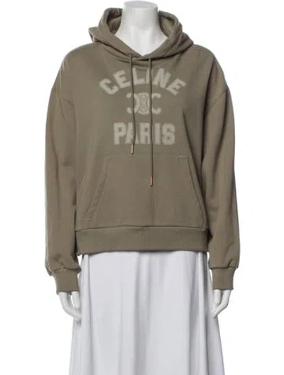 Pre-owned Celine Graphic Print Crew Neck Hoodie In Neutrals
