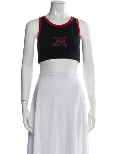 Pre-owned Celine Graphic Print Crew Neck Sports Bra In Multicolor