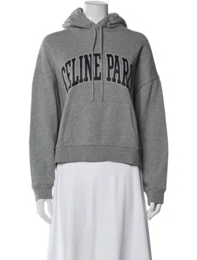 Pre-owned Celine Graphic Print Crew Neck Sweater In Green