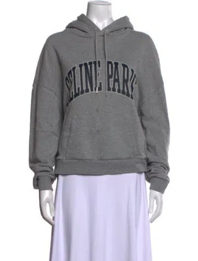 Pre-owned Celine Graphic Print Crew Neck Sweater In Grey