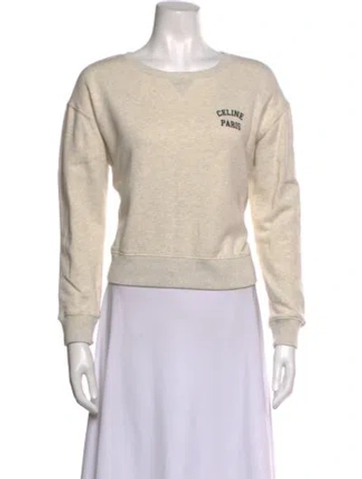 Pre-owned Celine Graphic Print Crew Neck Sweater In Neutrals
