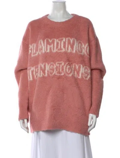 Pre-owned Celine Graphic Print Crew Neck Sweater W/ Tags In Pink
