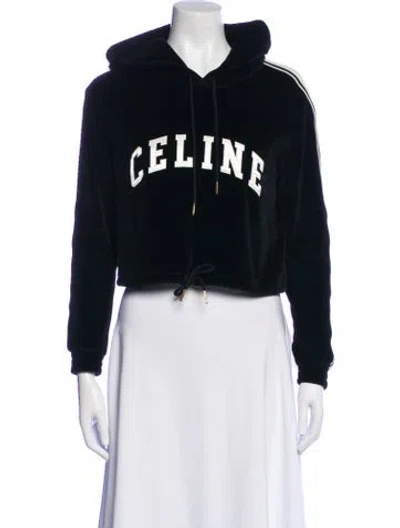 Pre-owned Celine Graphic Print Crew Neck Sweatshirt In Black