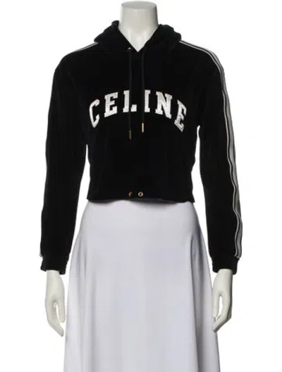 Pre-owned Celine Graphic Print Crew Neck Sweatshirt In Black