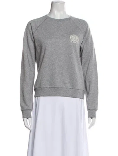 Pre-owned Celine Graphic Print Crew Neck Sweatshirt In Gray