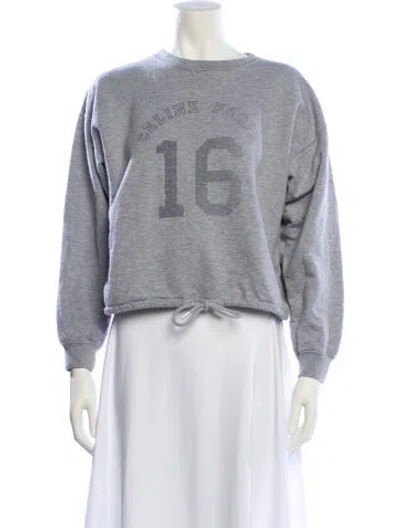 Pre-owned Celine Graphic Print Crew Neck Sweatshirt In Gray