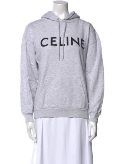 Pre-owned Celine Graphic Print Crew Neck Sweatshirt In Gray