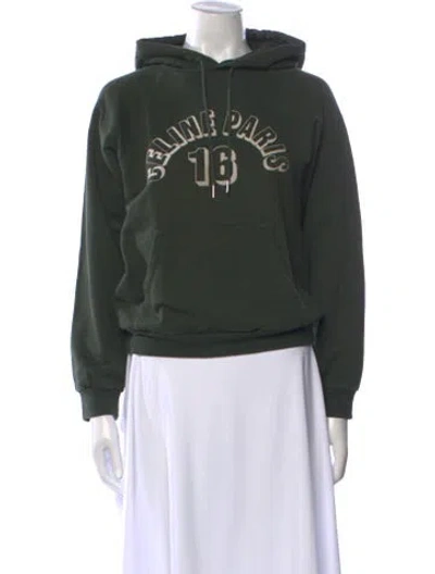 Pre-owned Celine Graphic Print Crew Neck Sweatshirt In Green