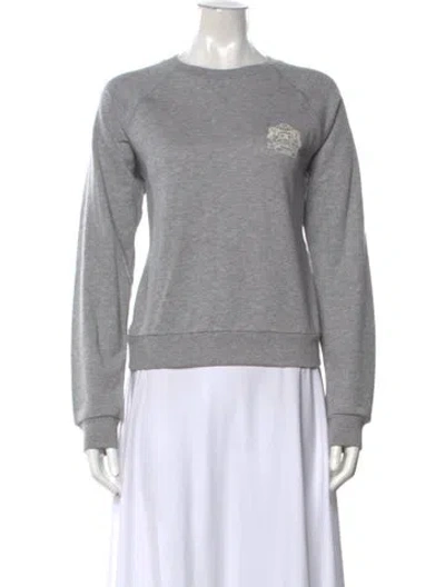 Pre-owned Celine Graphic Print Crew Neck Sweatshirt In Grey/red