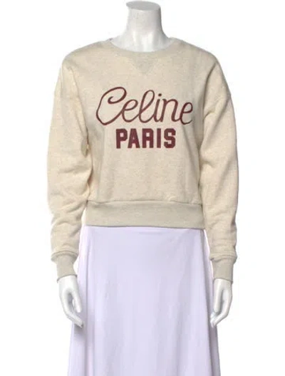 Pre-owned Celine Graphic Print Crew Neck Sweatshirt In Neutral