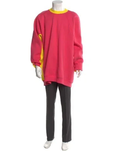 Pre-owned Celine Graphic Print Crew Neck Sweatshirt In Pink