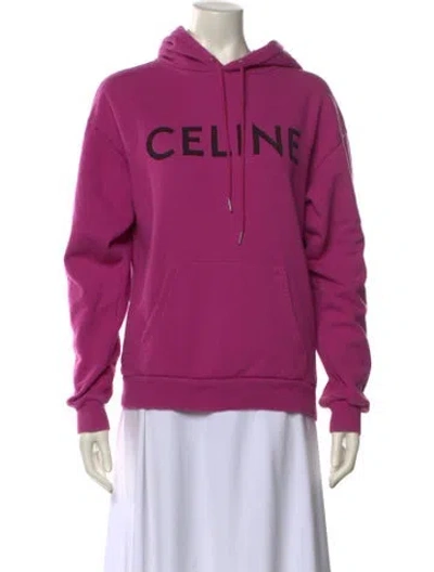 Pre-owned Celine Graphic Print Crew Neck Sweatshirt In Pink