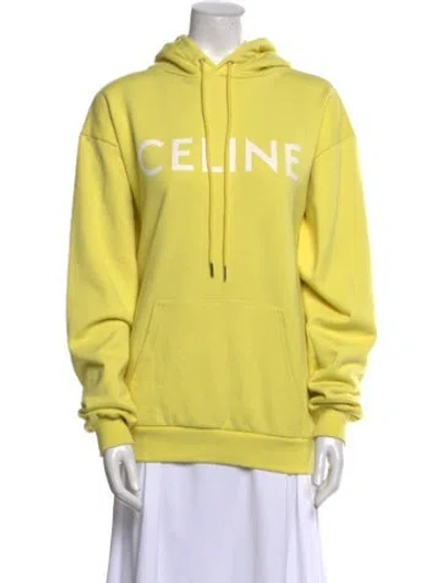 Pre-owned Celine Graphic Print Crew Neck Sweatshirt In Yellow