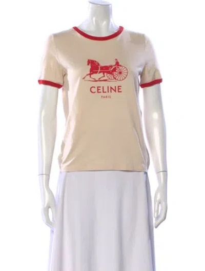 Pre-owned Celine Graphic Print Crew Neck T-shirt