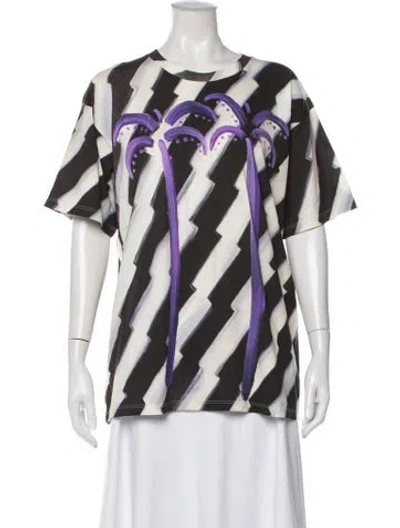 Pre-owned Celine Graphic Print Crew Neck T-shirt In Black