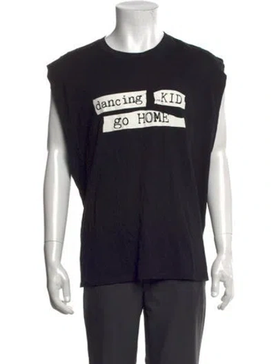 Pre-owned Celine Graphic Print Crew Neck T-shirt In Black