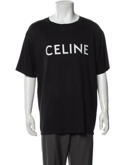 Pre-owned Celine Graphic Print Crew Neck T-shirt In Black/pink