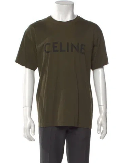 Pre-owned Celine Graphic Print Crew Neck T-shirt In Green