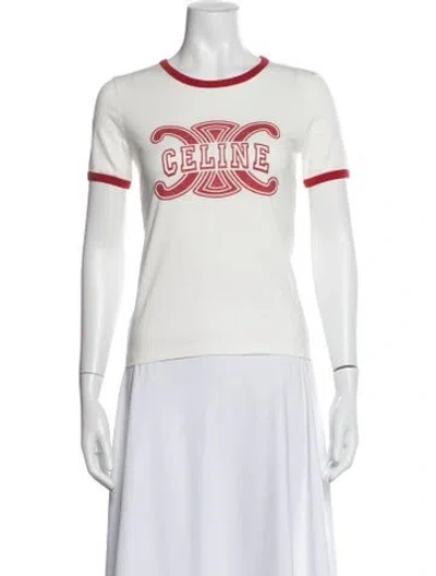 Pre-owned Celine Graphic Print Crew Neck T-shirt In Multi