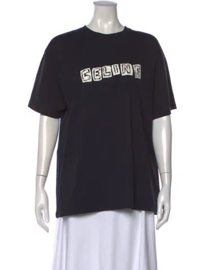 Pre-owned Celine Graphic Print Crew Neck T-shirt In Multi