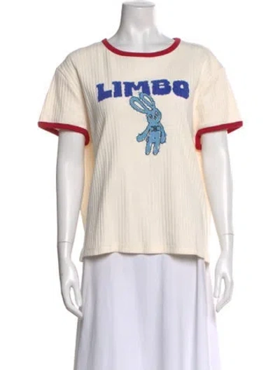 Pre-owned Celine Graphic Print Crew Neck T-shirt In Neutral