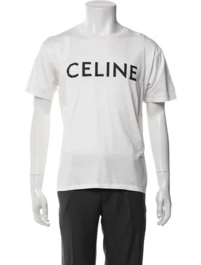 Pre-owned Celine Graphic Print Crew Neck T-shirt In Neutral