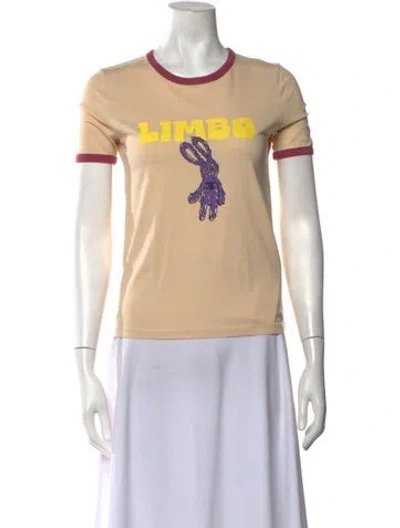 Pre-owned Celine Graphic Print Crew Neck T-shirt In Neutrals