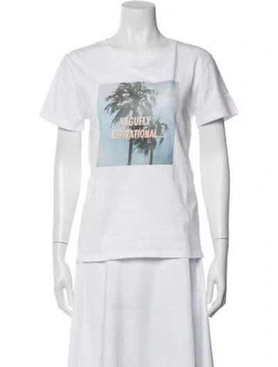 Pre-owned Celine Graphic Print Crew Neck T-shirt In White