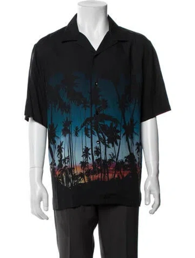 Pre-owned Celine Graphic Print Graphic Print Shirt In Black