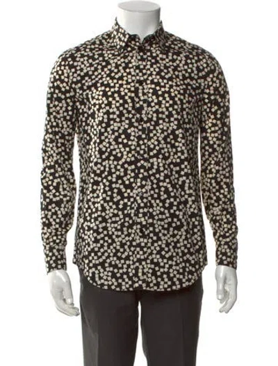 Pre-owned Celine Graphic Print Long Sleeve Shirt In Black/white