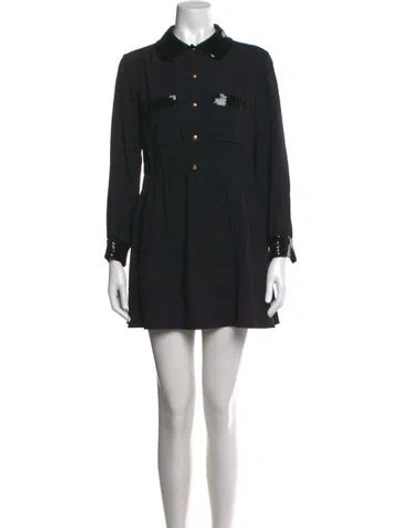 Pre-owned Celine Graphic Print Mini Dress In Black