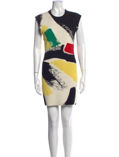 Pre-owned Celine Graphic Print Mini Dress In Black