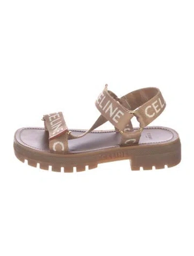 Pre-owned Celine Graphic Print Sandals In Neutrals