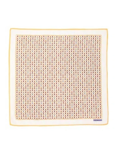 Pre-owned Celine Graphic Print Scarf In White