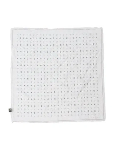 Pre-owned Celine Graphic Print Scarf In White