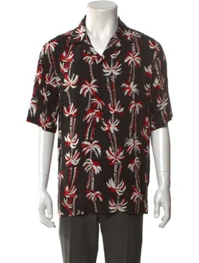 Pre-owned Celine Graphic Print Short Sleeve Shirt In Black