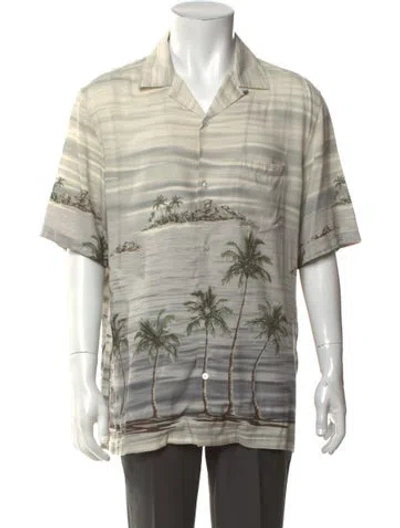 Pre-owned Celine Graphic Print Short Sleeve Shirt In Neutrals