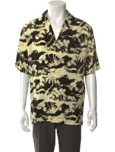 Pre-owned Celine Graphic Print Short Sleeve Shirt W/ Tags In Black
