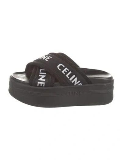 Pre-owned Celine Graphic Print Slides In Gray